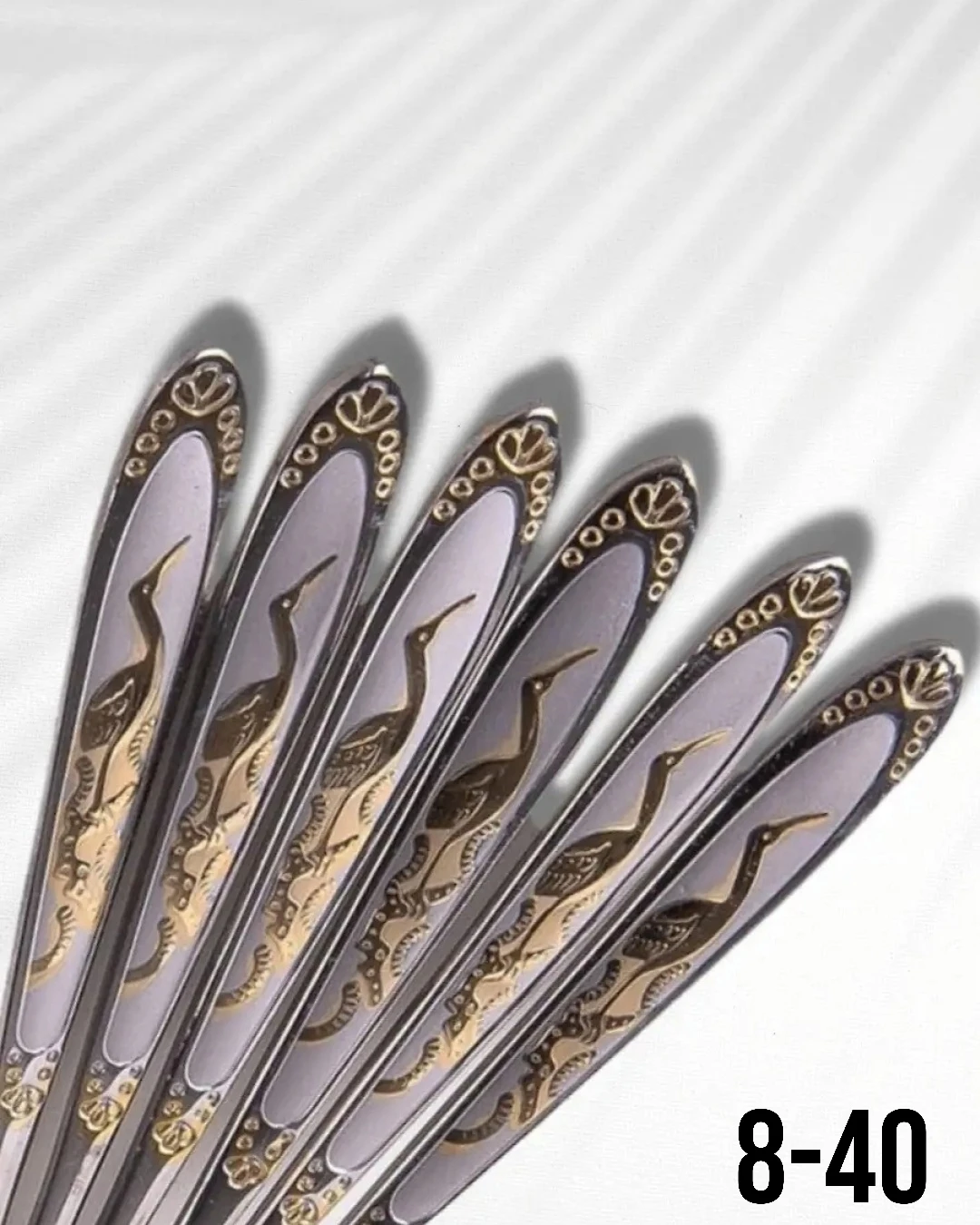 Набор ложек столовых с рисунком Аист Ложки 6 штук