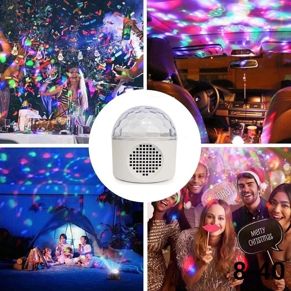 Волшебный шар светодиодный светильник с Bluetooth динамиком диско Музыкальный проектор сцены