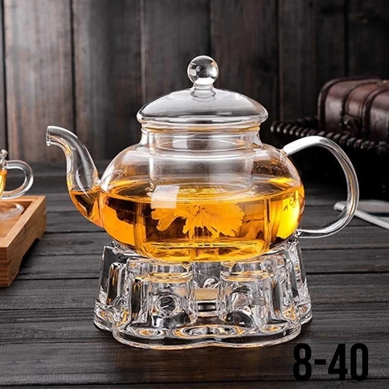 Стеклянная подставка для подогрева чайника свечой