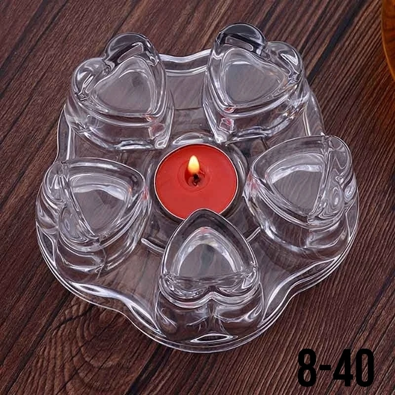 Стеклянная подставка для подогрева чайника свечой