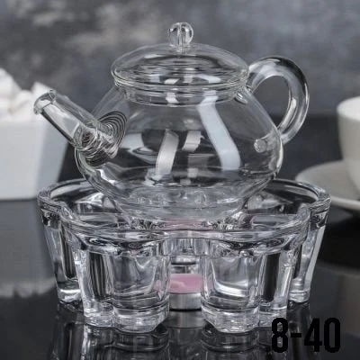 Стеклянная подставка для подогрева чайника свечой