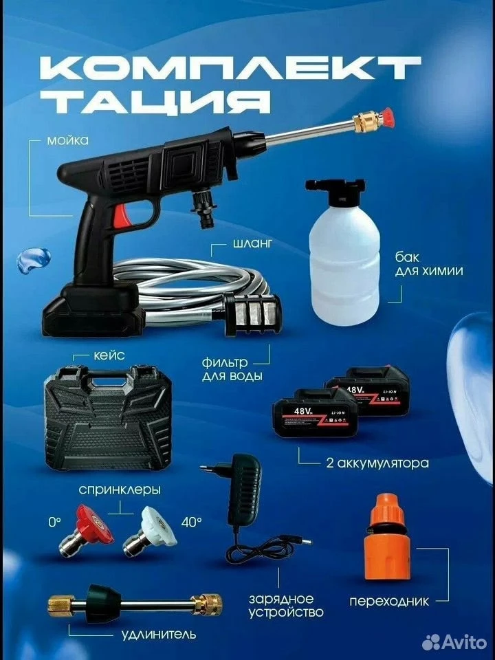 Мойка высокого давления аккумуляторная для автомобиля