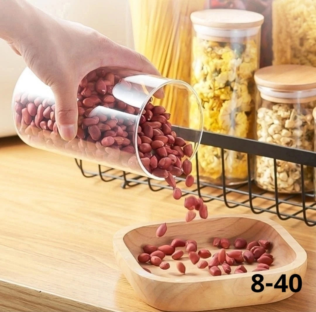 Банки с бамбуковой крышкой, для сыпучих продуктов 700мл