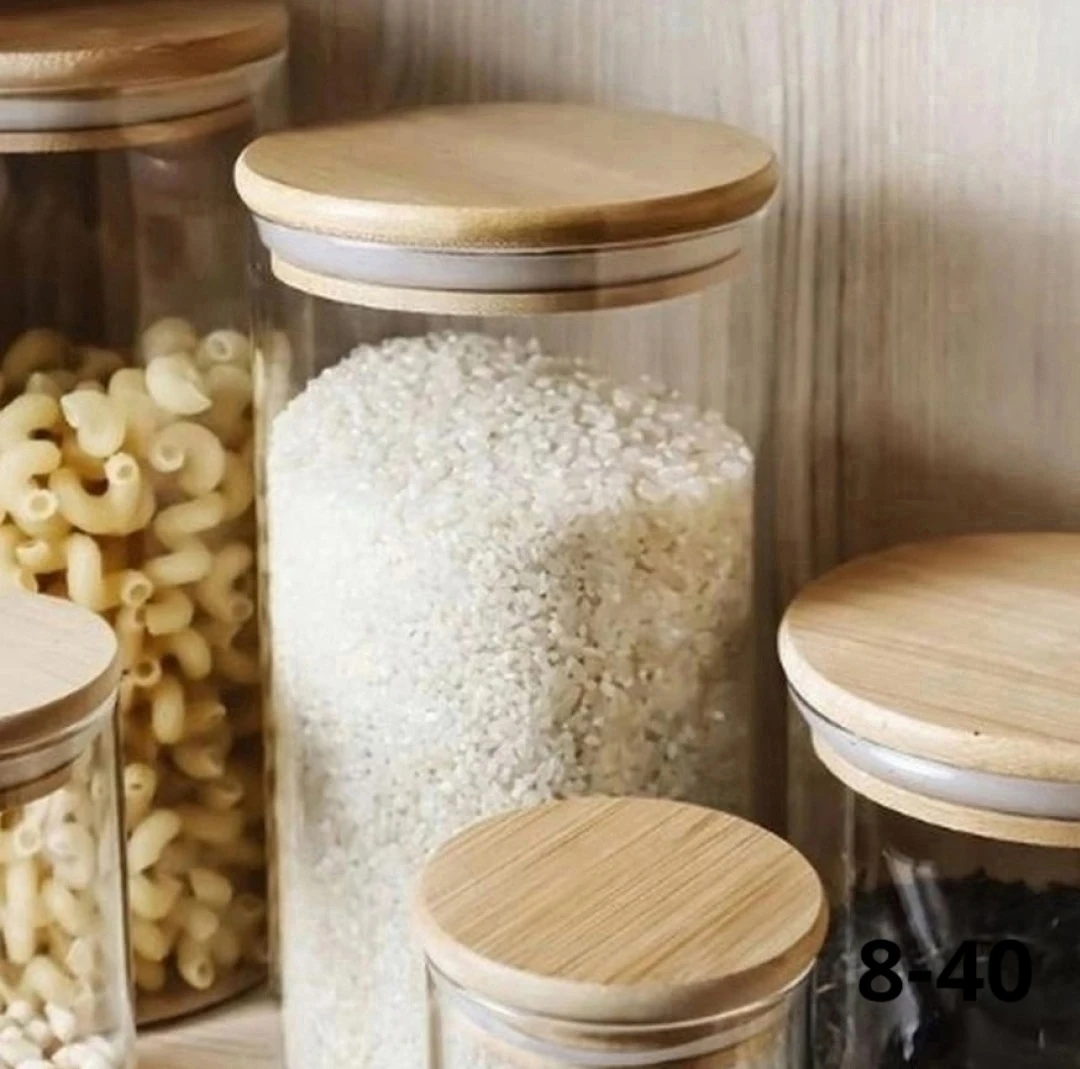 Банки с бамбуковой крышкой, для сыпучих продуктов 9000мл