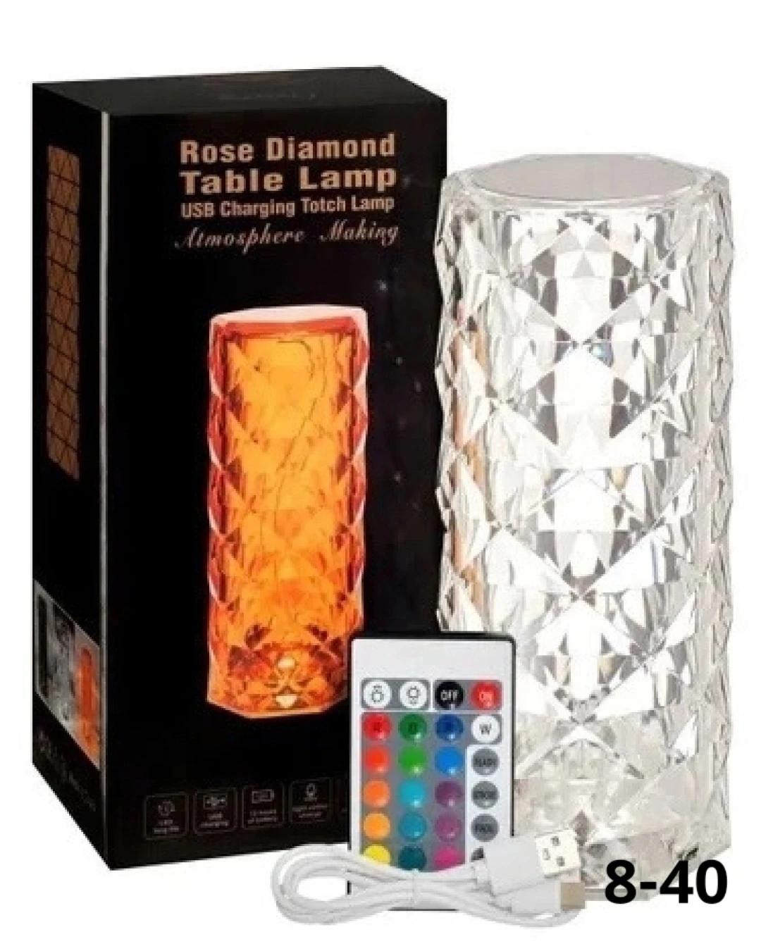 Светильник декоративный сенсорное управление с USB 22х9 см