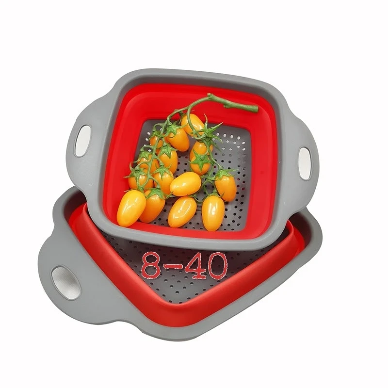 Складной квадратный силиконовый дуршлаг