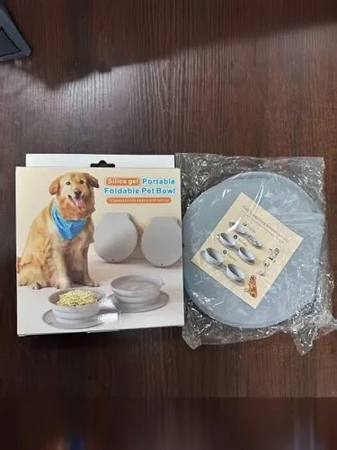 Складная силиконовая миска для домашних животных