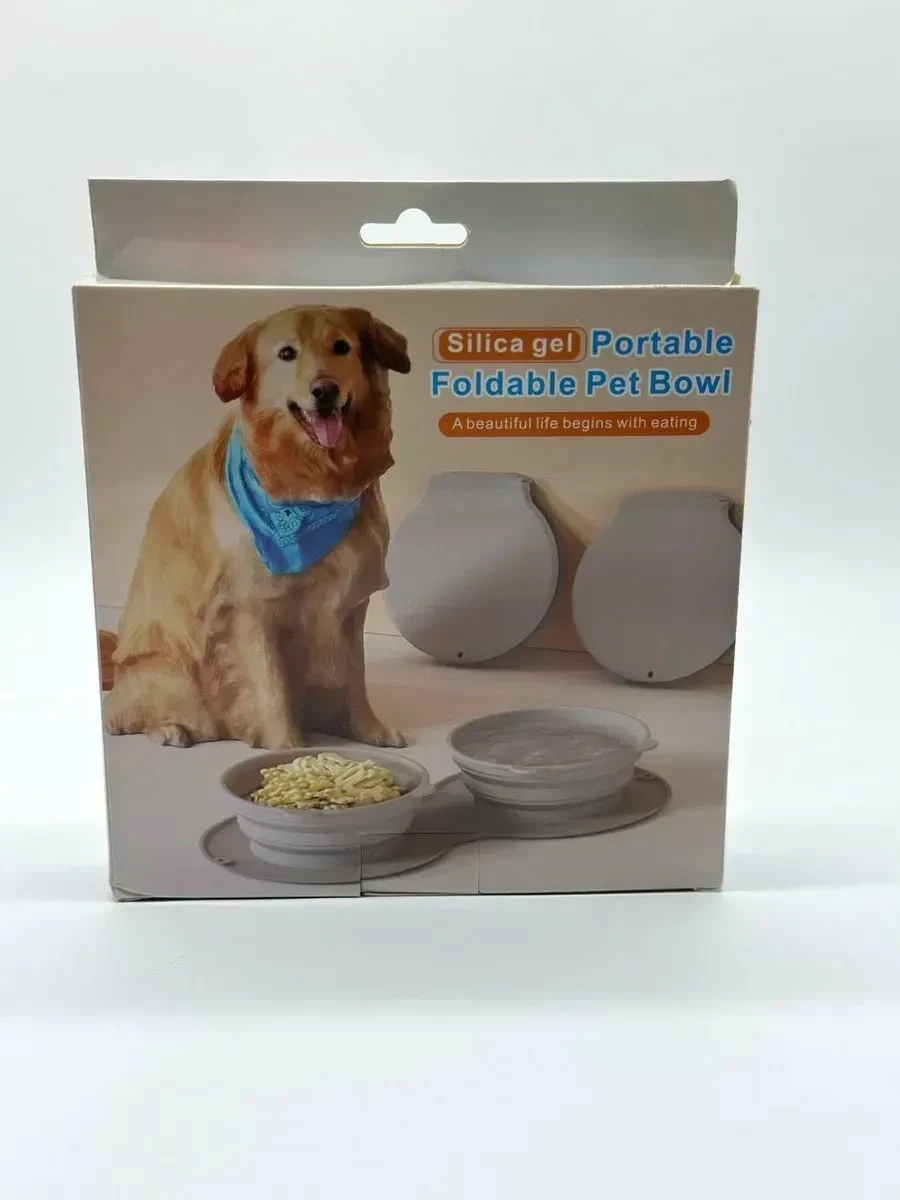 Складная силиконовая миска для домашних животных