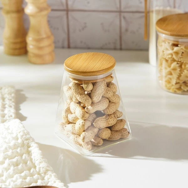 Банки с бамбуковой крышкой, для сыпучих продуктовых