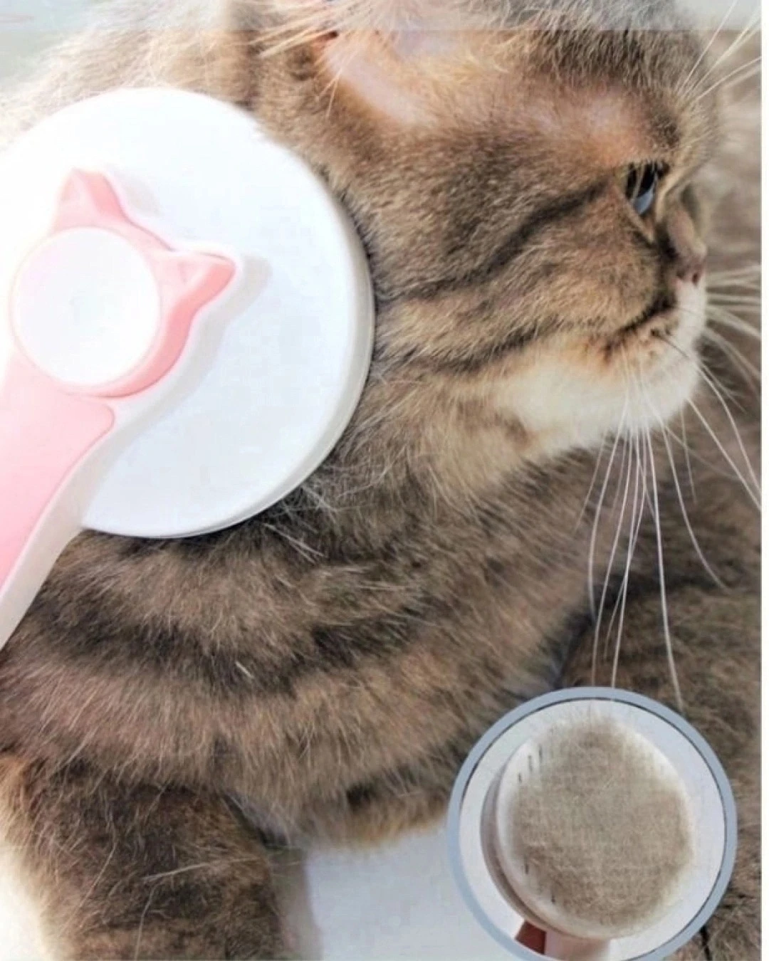 Пуходерка расческа для кошек с кнопкой