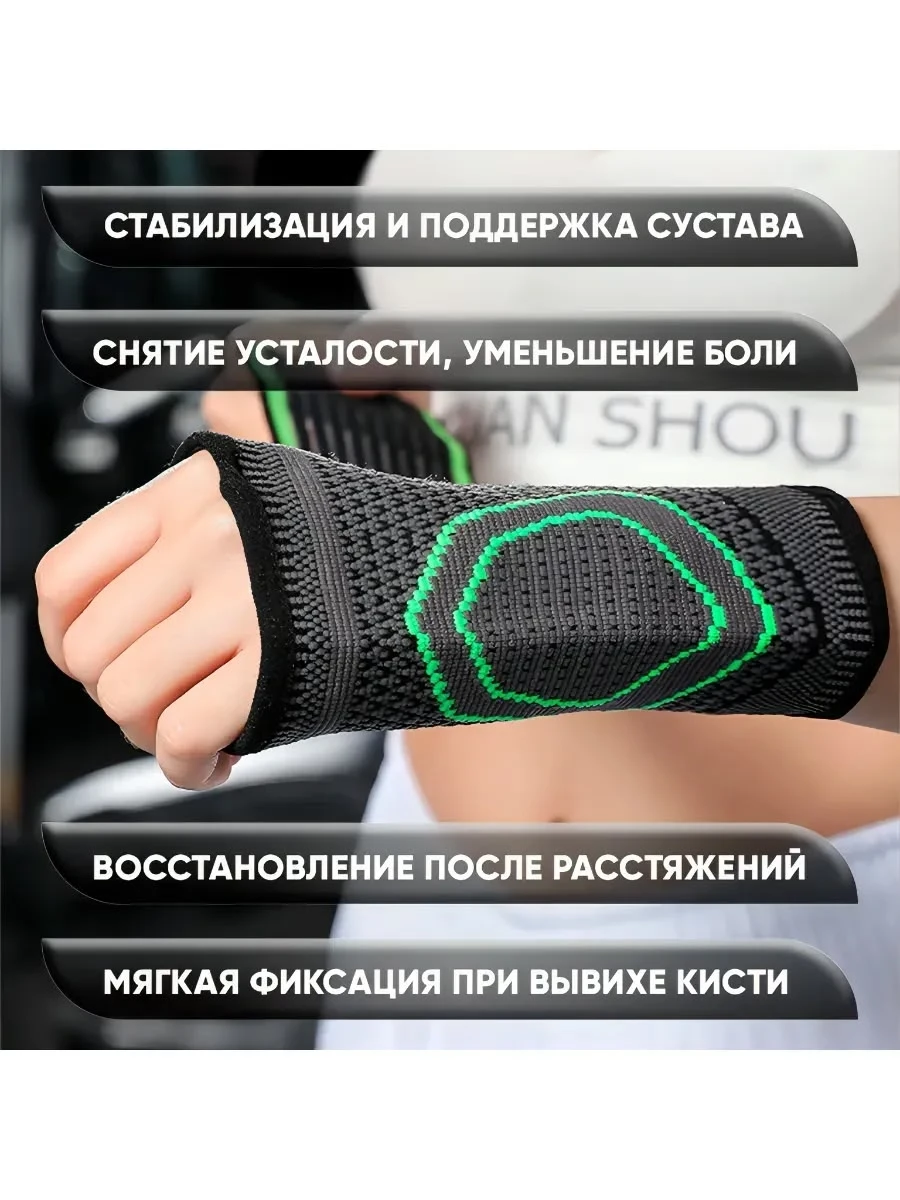 Спортивный бандаж на запястье универсальный